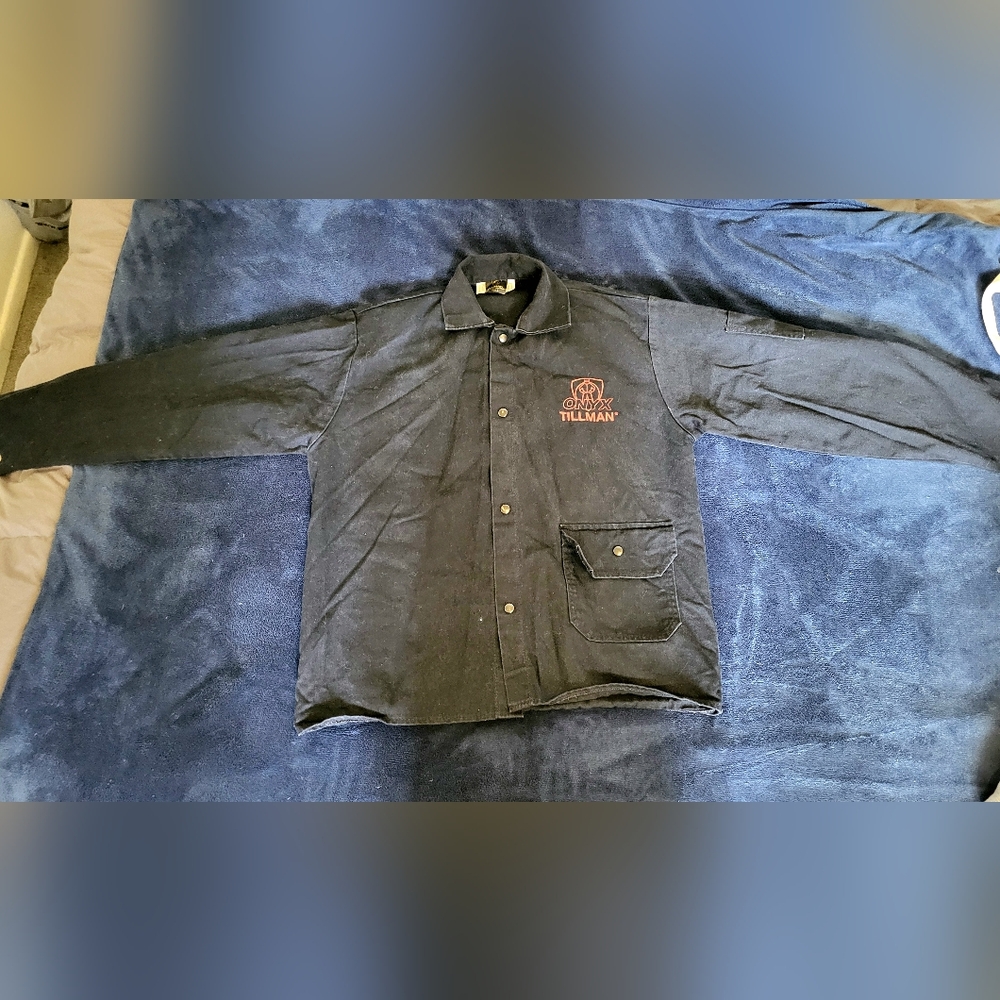 Tillman onyx welding long sleeve work shirt jacket size mens large black